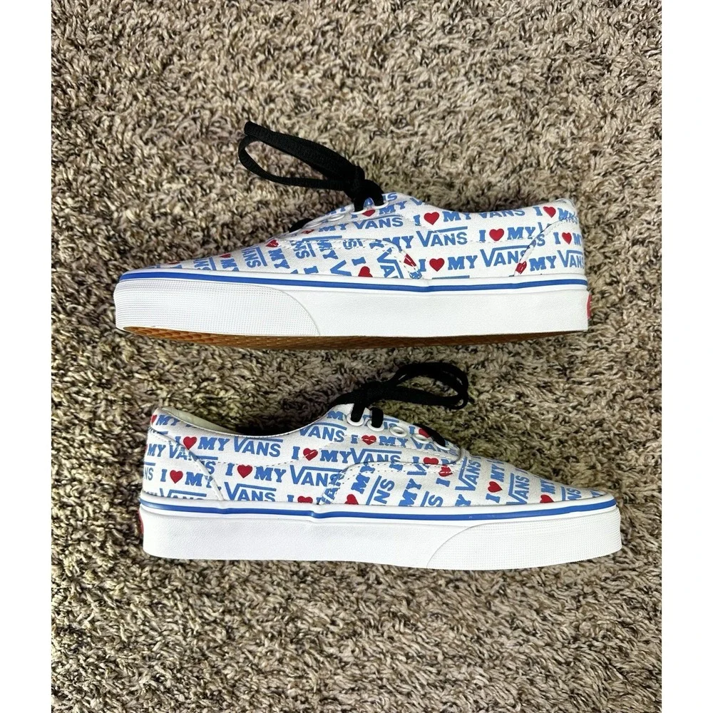 VANS Era I Heart My Vans Men's 6.5 Women's 8 Graphic Sneakers White Blue Canvas